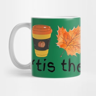 'tis the season Autumn Fall football coffee pumpkin leaf Mug